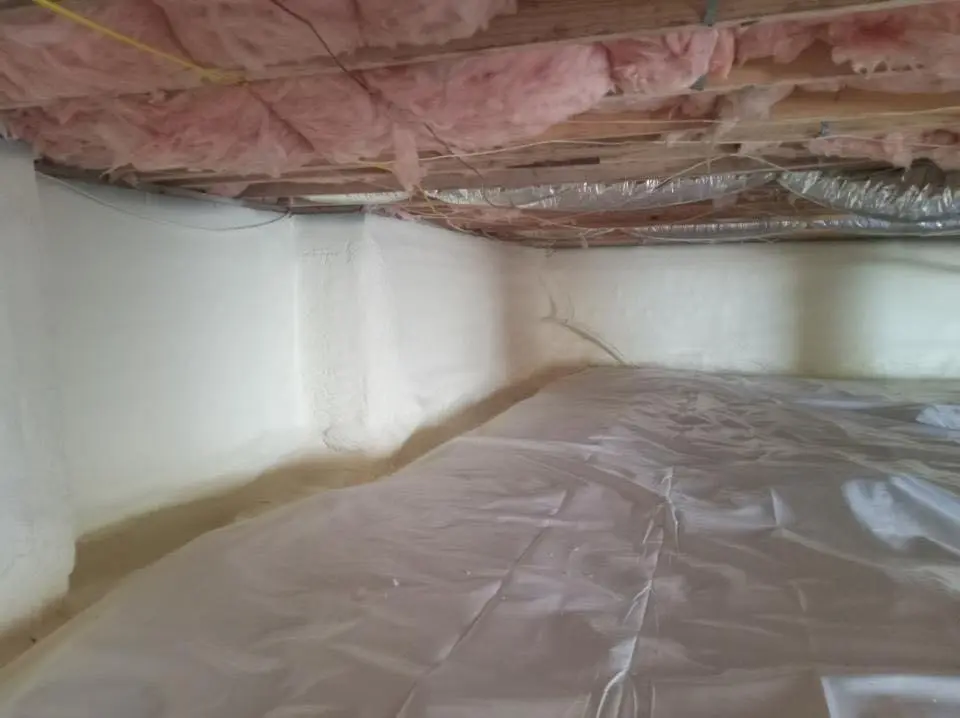 Crawl space encapsulation with closed-cell spray foam for Attic Insulation in Country Club