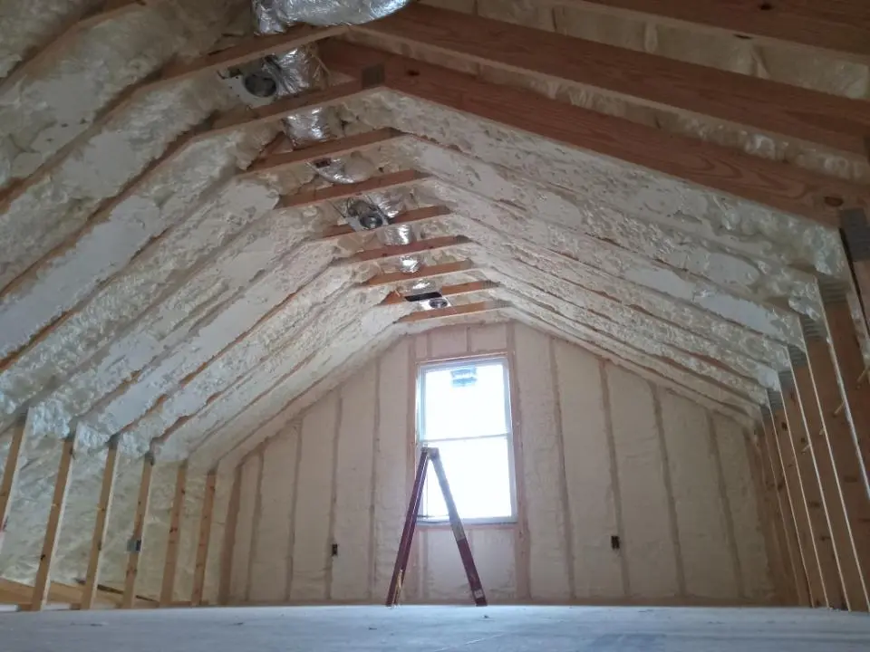 Spray foam roofing application for Crawl Space Insulation project in Country Club